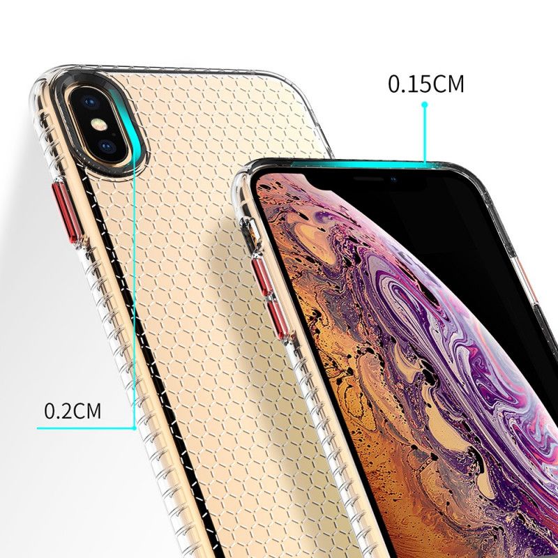 Etui iPhone XS Max Różowy Czarny Projekt W Stylu Plastra Miodu