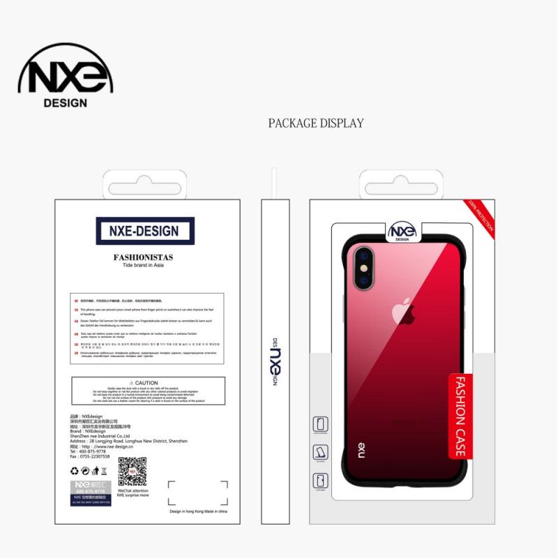 Etui iPhone XS Max Różowy Czerwony Nxe Kolory Szkła Hartowanego