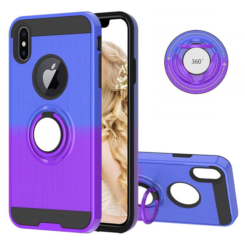 Etui iPhone XS Max Różowy Magenta Z Pierścieniem W Kolorze Gradientu Etui Ochronne