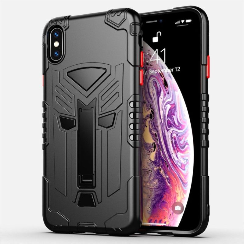 Etui iPhone XS Max Żółty Czarny Tarcza Z Kulą