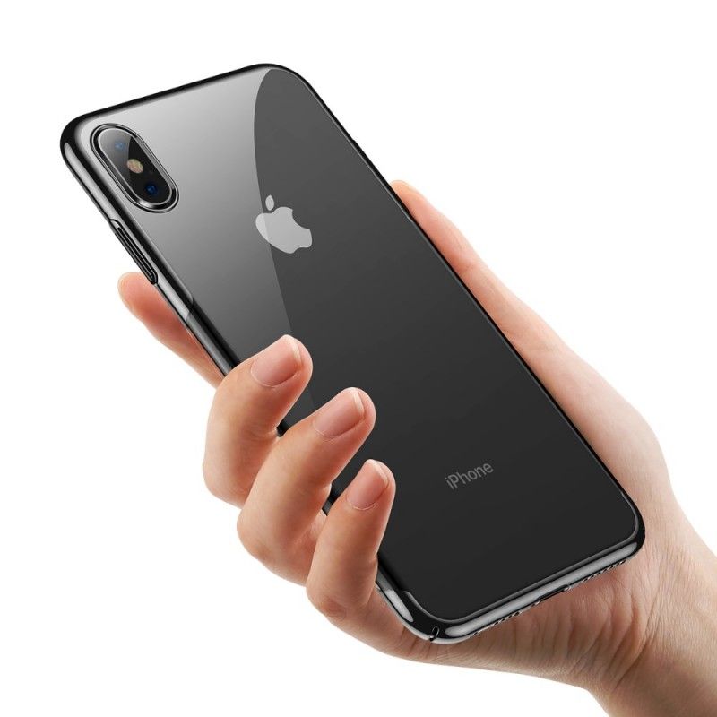 Etui iPhone XS Max Srebrny Seria Z Brokatem Baseus Etui Ochronne