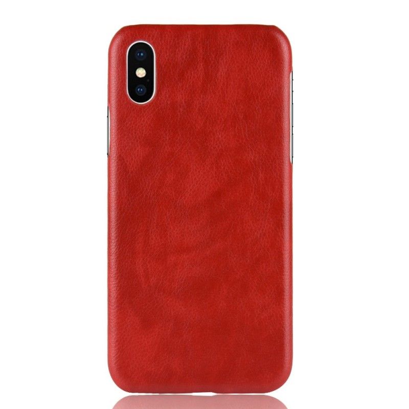 Etui iPhone XS Max Szary Czarny Efekt Skóry Liczi Etui Ochronne