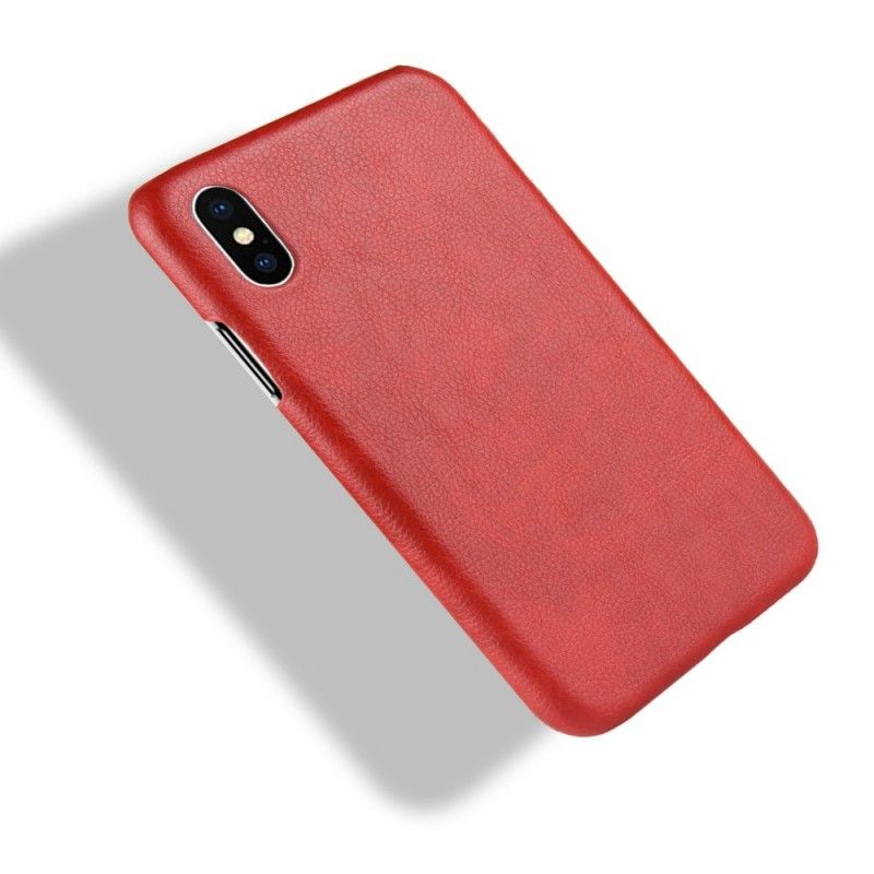 Etui iPhone XS Max Szary Czarny Efekt Skóry Liczi Etui Ochronne