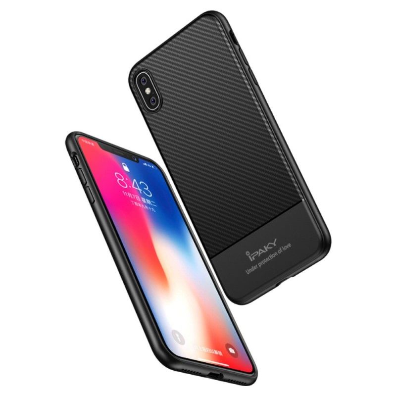 Etui iPhone XS Max Szary Czarny Ipaky Z Włókna Węglowego Etui Ochronne