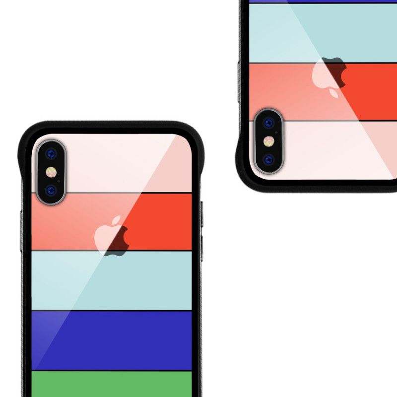 Etui iPhone XS Max Turkusowy Żółty Nxe Serie Tęczowe Etui Ochronne