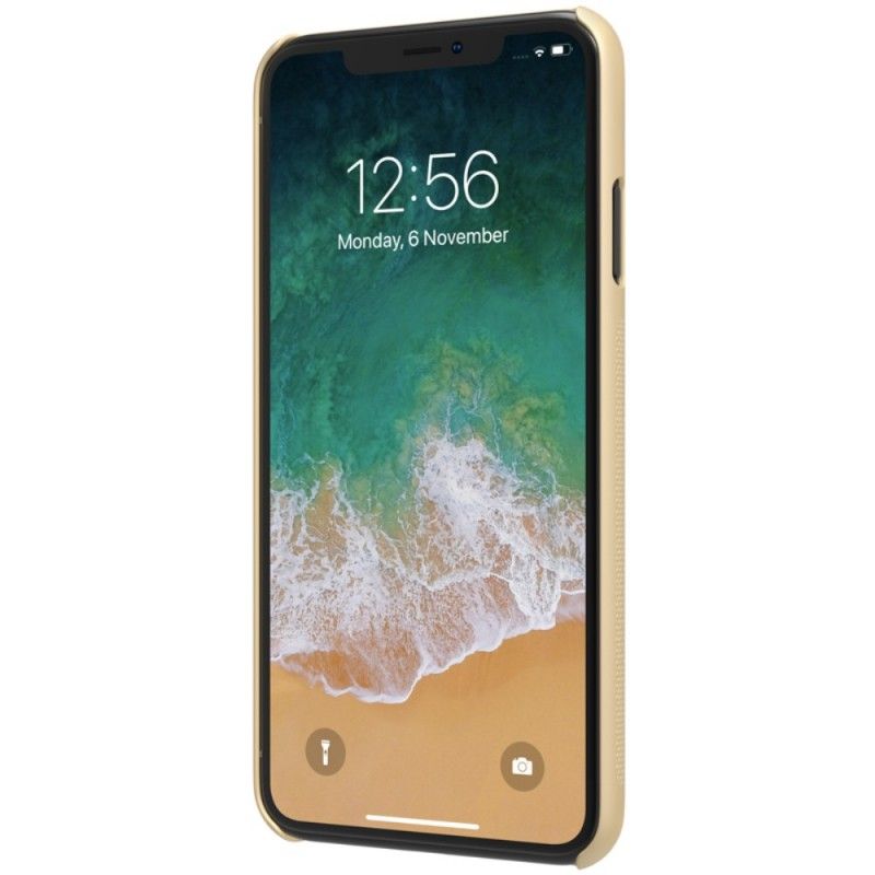 Etui iPhone XS Max Złoty Czarny Sztywny Matowy Nillkin