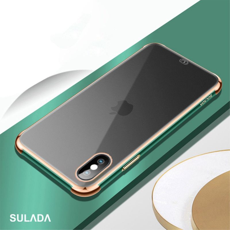 Futerały iPhone XS Max Biały Czarny Etui na Telefon Przezroczysta Sulada I Efekt Metalu