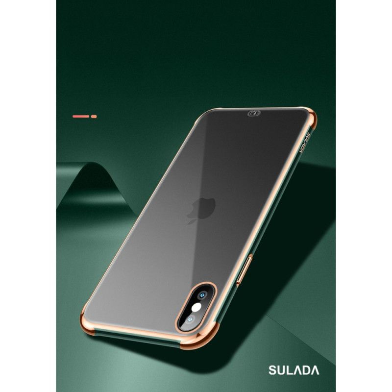 Futerały iPhone XS Max Biały Czarny Etui na Telefon Przezroczysta Sulada I Efekt Metalu