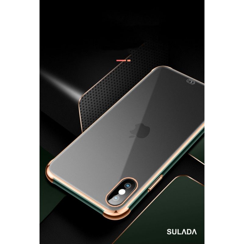 Futerały iPhone XS Max Biały Czarny Etui na Telefon Przezroczysta Sulada I Efekt Metalu