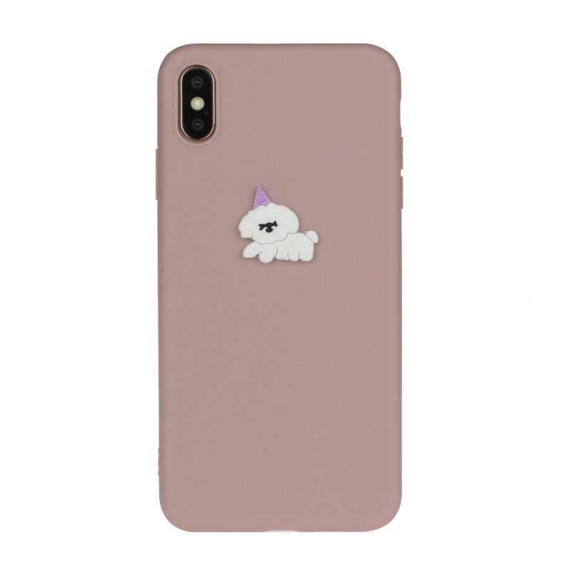 Futerały iPhone XS Max Szary Biały Silikonowe Zabawne Logo Zwierzęcia