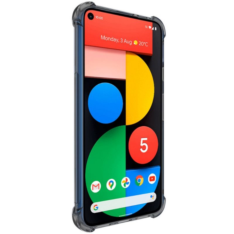 Etui Google Pixel 5 Przezroczysty Szary Przezroczysty Jedwabisty Imak Etui Ochronne