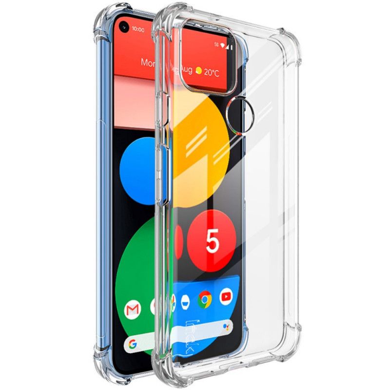 Etui Google Pixel 5 Przezroczysty Szary Przezroczysty Jedwabisty Imak Etui Ochronne