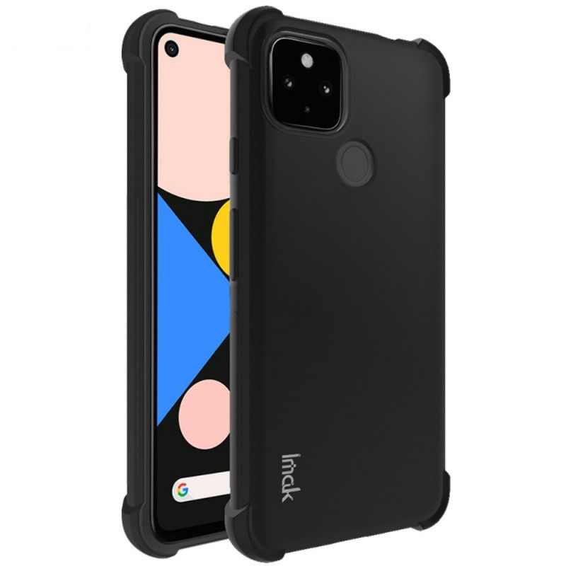 Etui Google Pixel 5 Szary Czarny Elastyczny Silikon Z Folią Ekranującą Imak