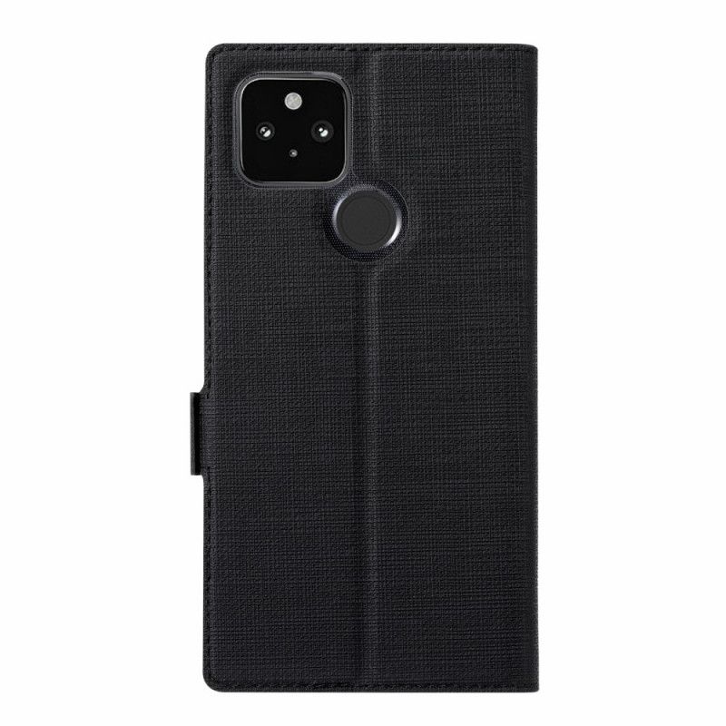 Flip Kotelot Google Pixel 5 Szary Czarny Teksturowany Vili Dmx Etui Ochronne