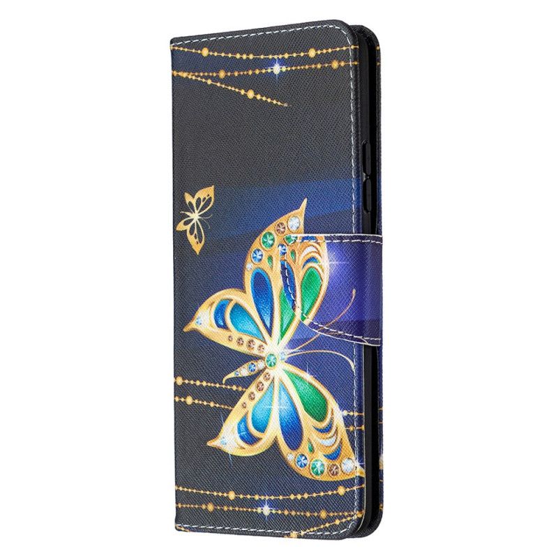 Etui Folio Samsung Galaxy A42 5G Biały Czarny Królowie Motyli