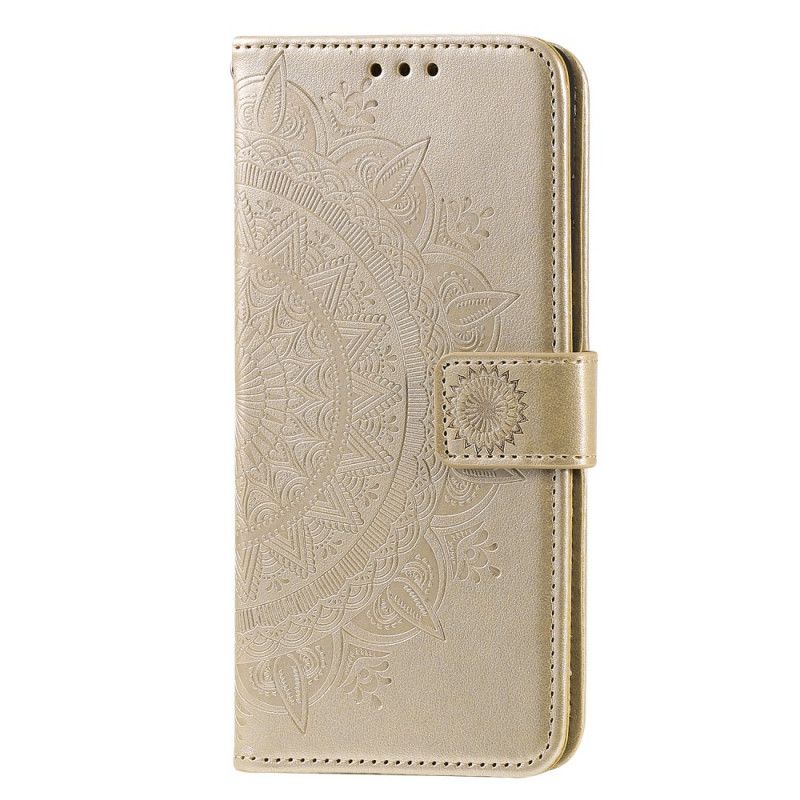 Etui Folio Samsung Galaxy A42 5G Czerwony Szary Mandala Słońca