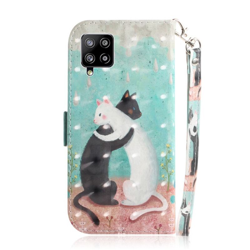 Etui Folio Samsung Galaxy A42 5G Koci Przyjaciele Ze Stringami Etui Ochronne