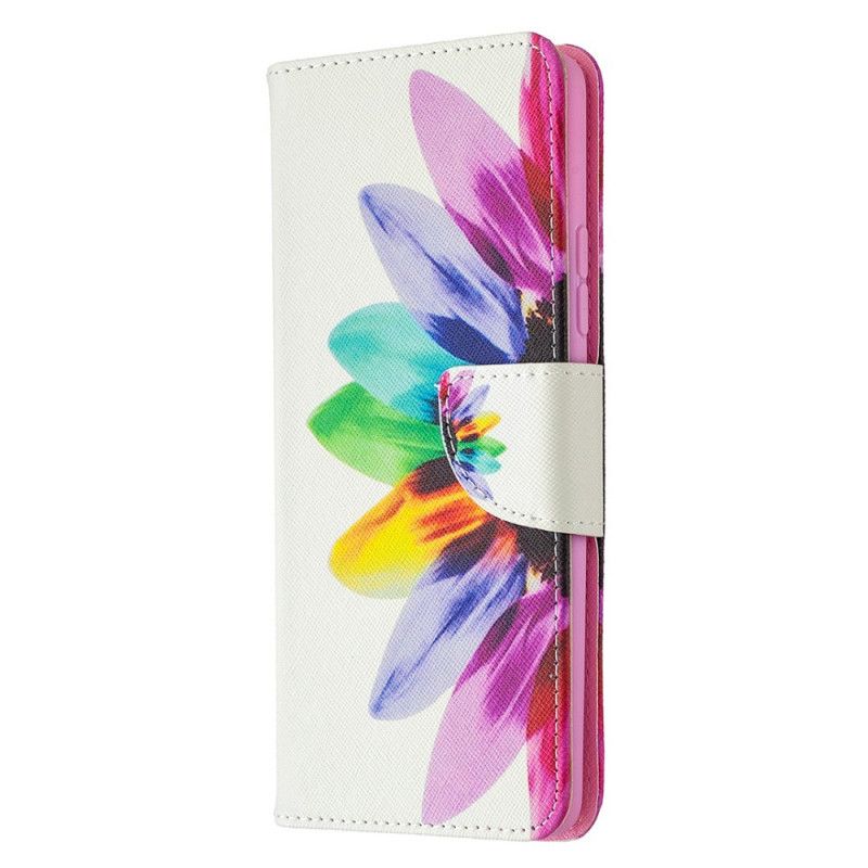 Etui Folio Samsung Galaxy A42 5G Kwiat Akwareli Etui Ochronne