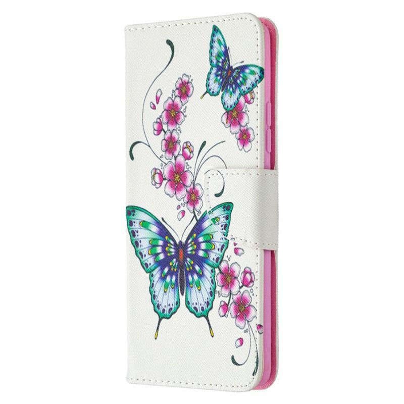 Etui Folio Samsung Galaxy A42 5G Motyle Akwarelowe Etui Ochronne