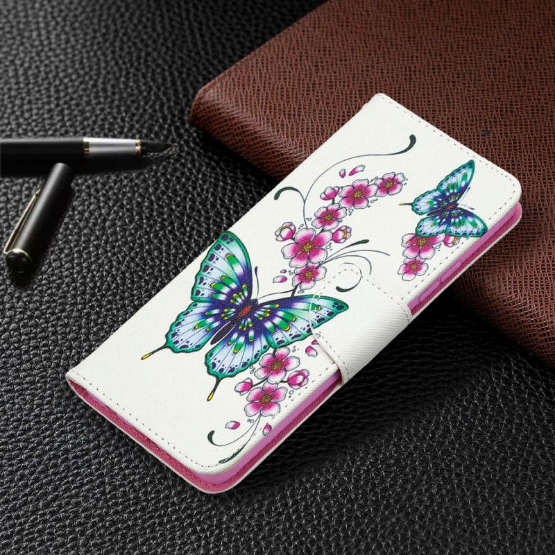 Etui Folio Samsung Galaxy A42 5G Motyle Akwarelowe Etui Ochronne