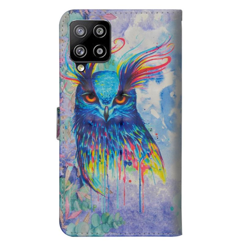 Etui Folio Samsung Galaxy A42 5G Ptak Akwarelowy Etui Ochronne