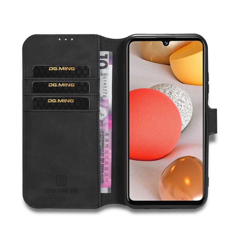 Etui Folio Samsung Galaxy A42 5G Szary Czarny Retro Dg.Ming Etui Ochronne