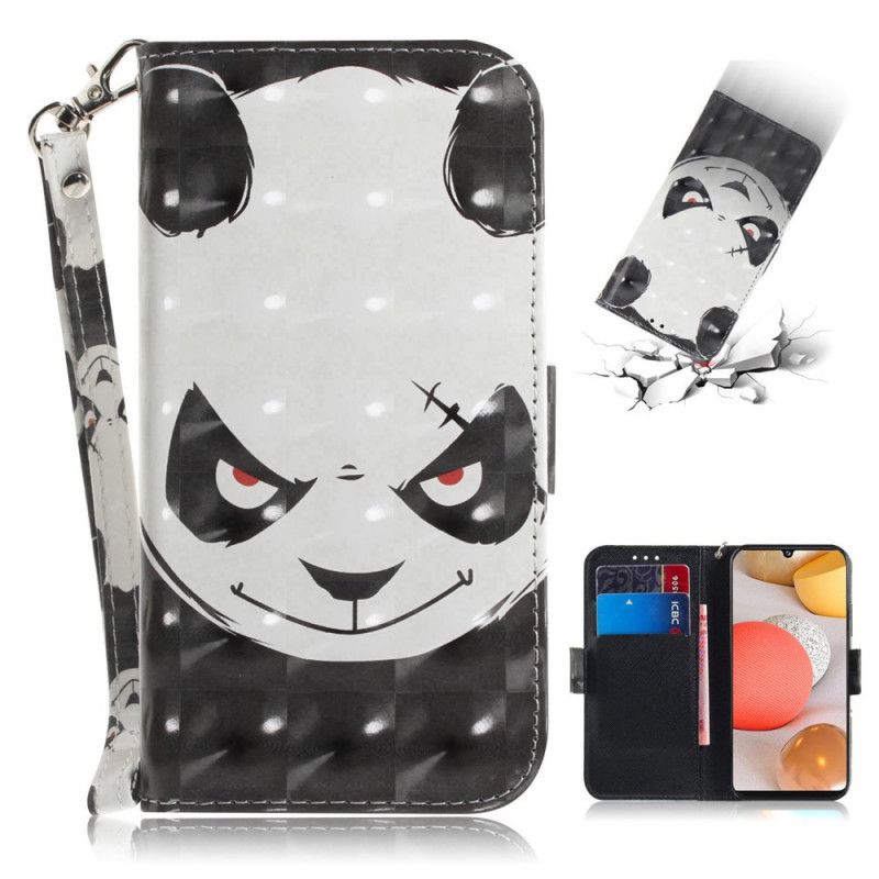 Etui Folio Samsung Galaxy A42 5G Wściekła Panda Ze Stringami Etui Ochronne