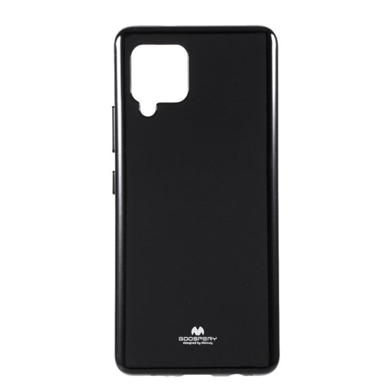 Etui Samsung Galaxy A42 5G Biały Czarny Goospery Brokatowy Styl