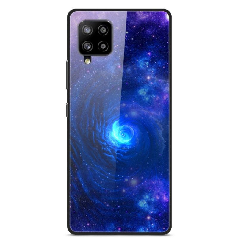 Etui Samsung Galaxy A42 5G Fioletowy Ciemnoniebieski Szkło Galaktyki I Silikon