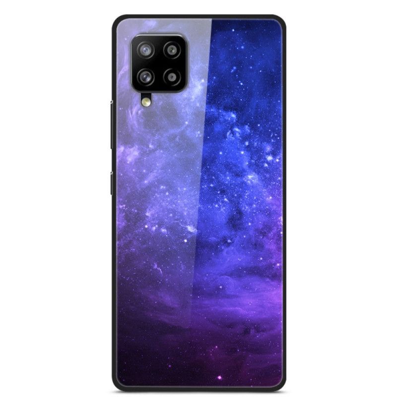 Etui Samsung Galaxy A42 5G Fioletowy Ciemnoniebieski Szkło Galaktyki I Silikon