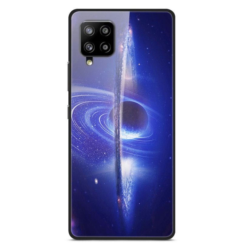 Etui Samsung Galaxy A42 5G Granatowy Ciemnoniebieski Planety Szklane I Silikonowe