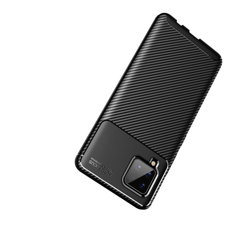 Etui Samsung Galaxy A42 5G Granatowy Czarny Elastyczna Tekstura Włókna Węglowego Etui Ochronne