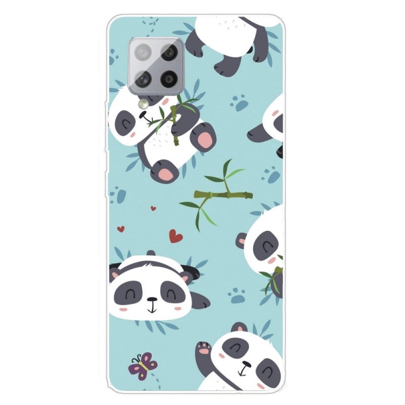 Etui Samsung Galaxy A42 5G Jasnoniebieski Zielony Kupa Pand