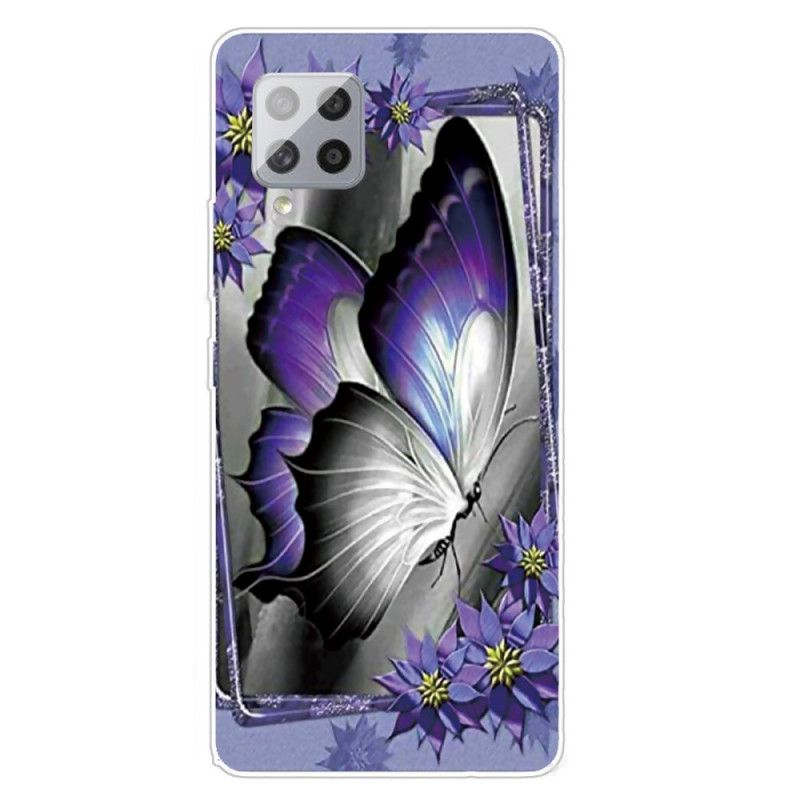 Etui Samsung Galaxy A42 5G Motyl Królewski