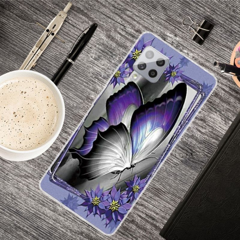 Etui Samsung Galaxy A42 5G Motyl Królewski