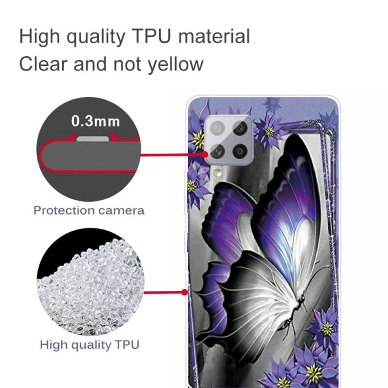 Etui Samsung Galaxy A42 5G Motyl Królewski