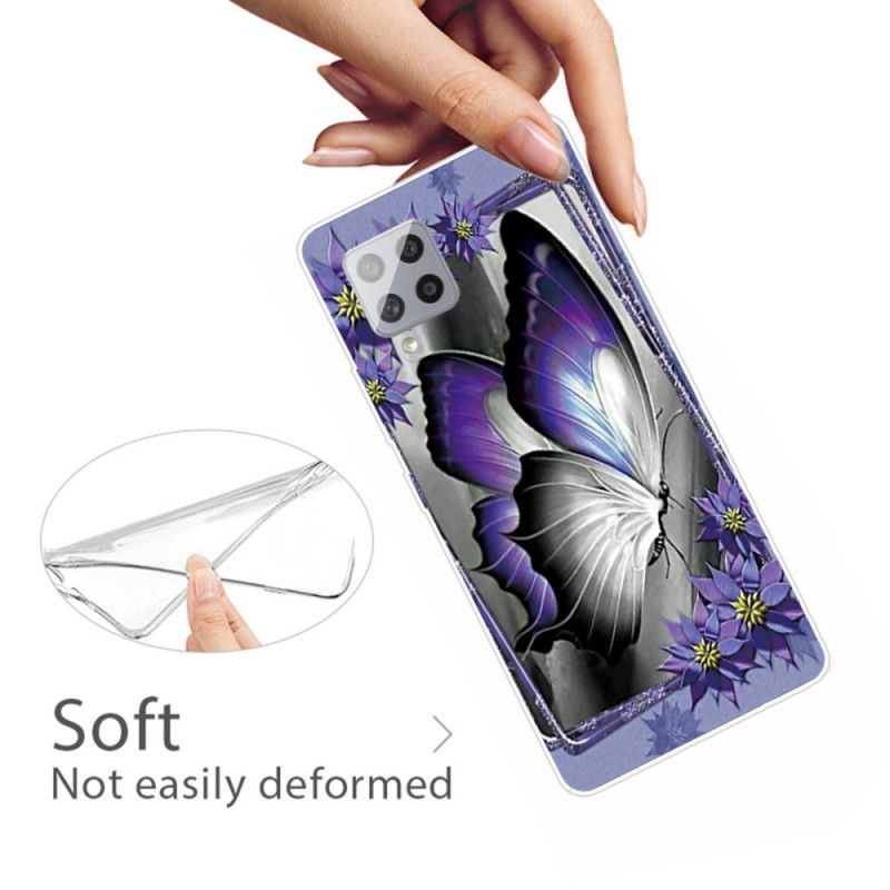 Etui Samsung Galaxy A42 5G Motyl Królewski