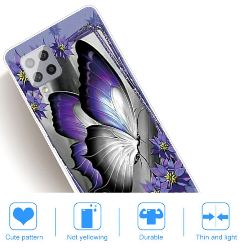 Etui Samsung Galaxy A42 5G Motyl Królewski