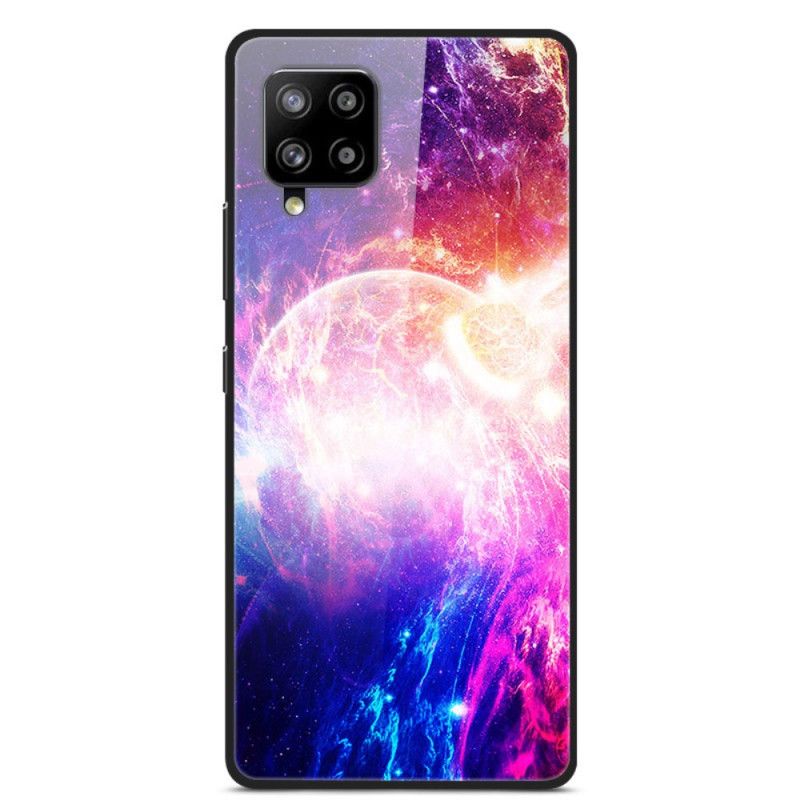 Etui Samsung Galaxy A42 5G Żółty Czerwony Szklane I Silikonowe Planety W Ogniu