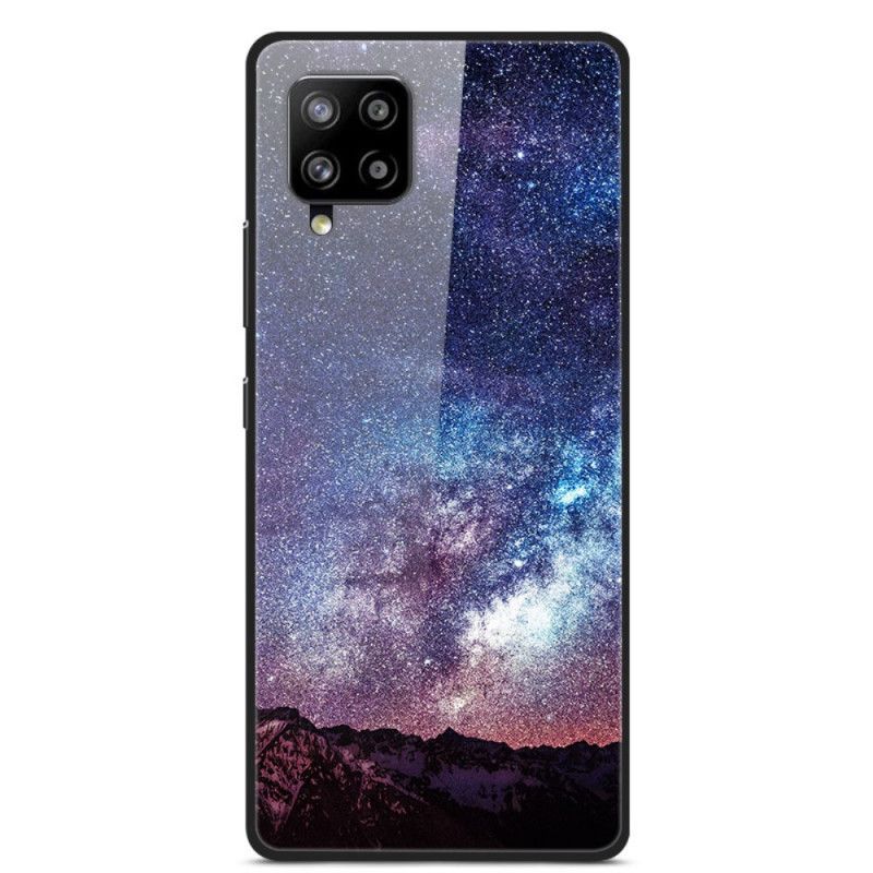 Etui Samsung Galaxy A42 5G Żółty Czerwony Szklane I Silikonowe Planety W Ogniu