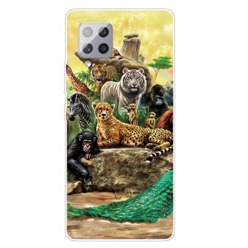 Etui Samsung Galaxy A42 5G Zwierzęta Safari Etui Ochronne