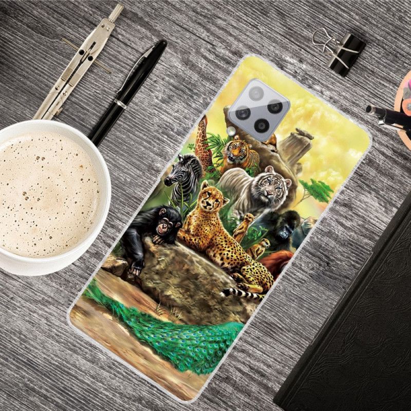 Etui Samsung Galaxy A42 5G Zwierzęta Safari Etui Ochronne