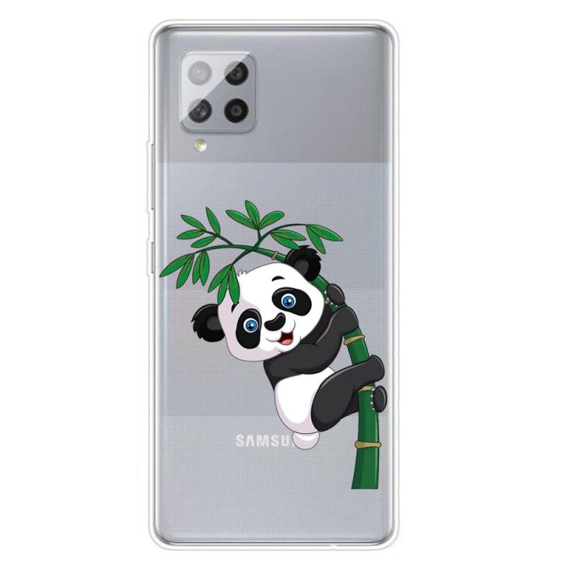 Futerały Samsung Galaxy A42 5G Etui na Telefon Przezroczysta Panda Na Bambusie