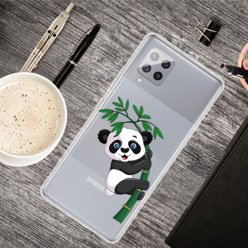 Futerały Samsung Galaxy A42 5G Etui na Telefon Przezroczysta Panda Na Bambusie