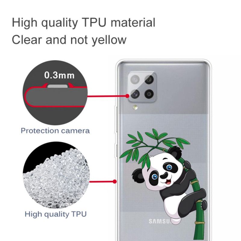 Futerały Samsung Galaxy A42 5G Etui na Telefon Przezroczysta Panda Na Bambusie