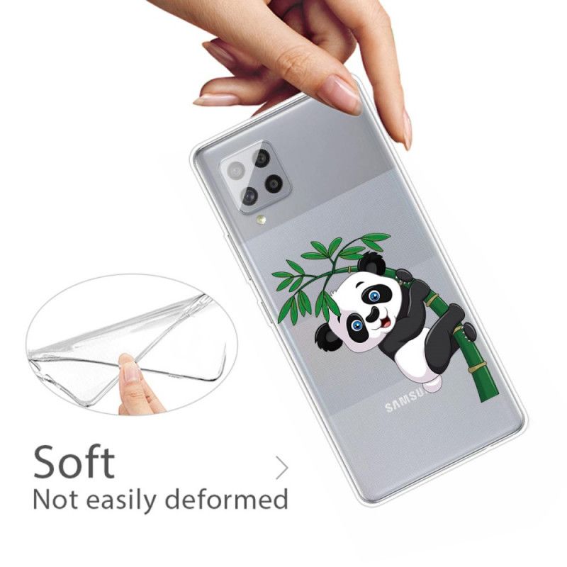 Futerały Samsung Galaxy A42 5G Etui na Telefon Przezroczysta Panda Na Bambusie