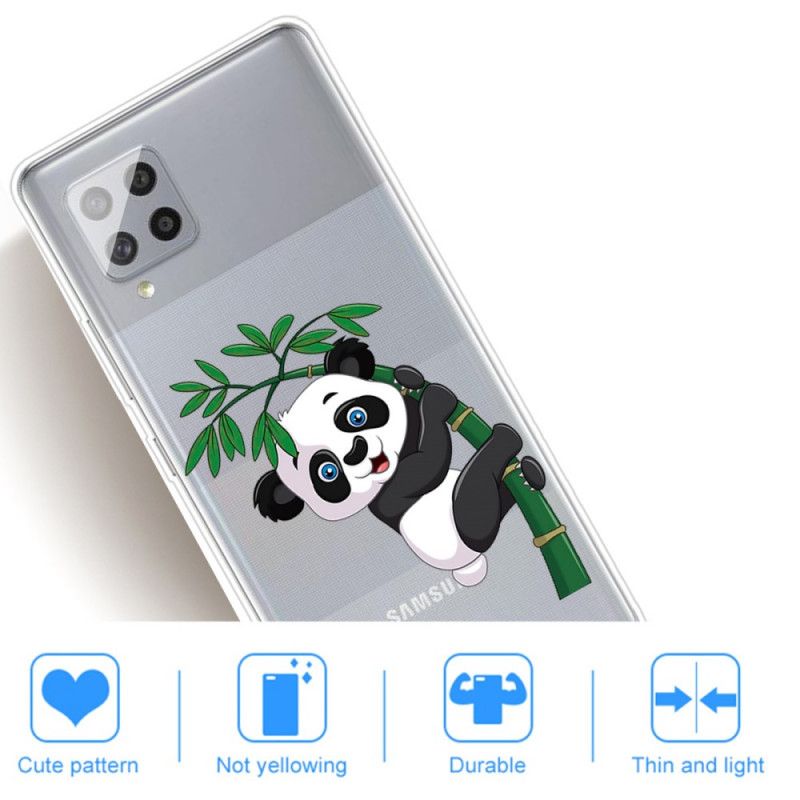 Futerały Samsung Galaxy A42 5G Etui na Telefon Przezroczysta Panda Na Bambusie