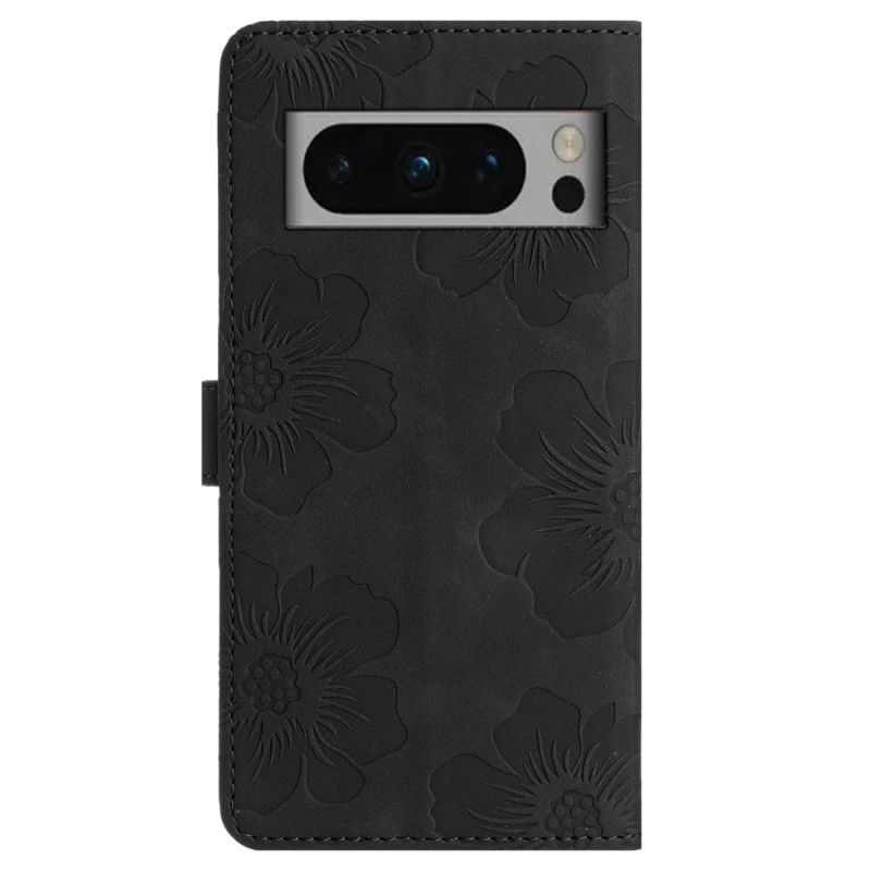 Etui Folio Google Pixel 8 Pro Kwiaty Ze Smyczą