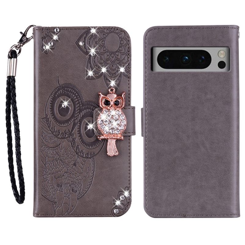 Etui Folio Google Pixel 8 Pro Mandala I Amulet Sowy Etui Ochronne