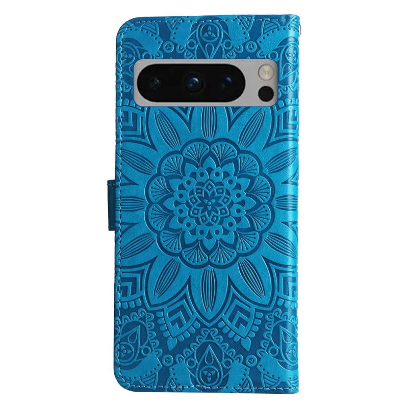 Etui Folio Google Pixel 8 Pro Mandala Słoneczna Ze Smyczą